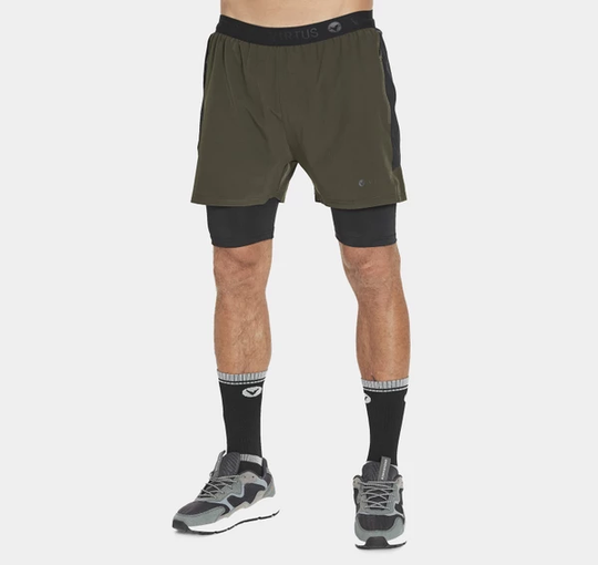 Dylan M 2-In-1 Stretch Shorts, Rosin, 2xl, Löparshorts