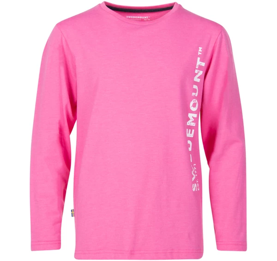 Est 91 Tee Ls Jr, Pink Melange/White, 150, T-Shirts