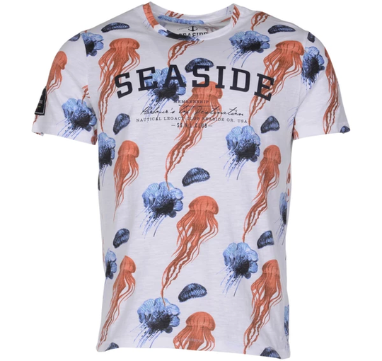 Jellyfish Tee, White/Orange, Xl, T-Shirts