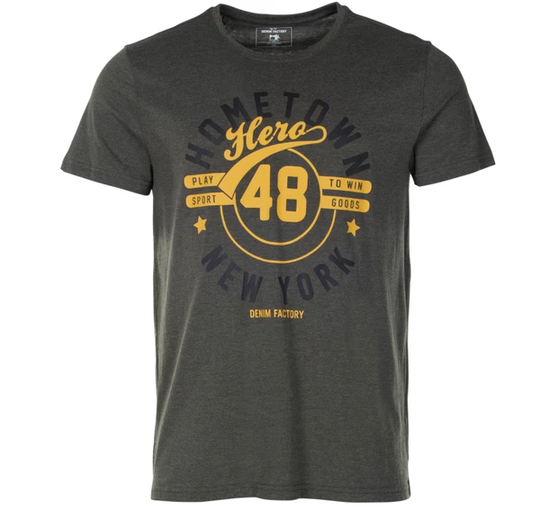 New York Tee, Olive Melange, S, T-Shirts