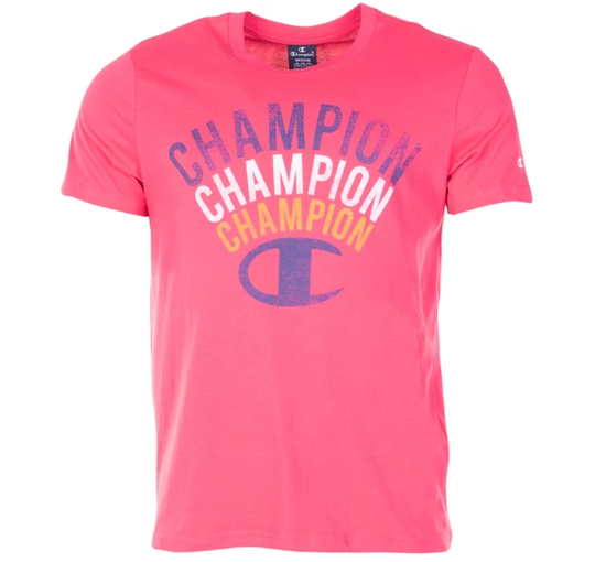 Crewneck T-Shirt, Black Pink, S, T-Shirts
