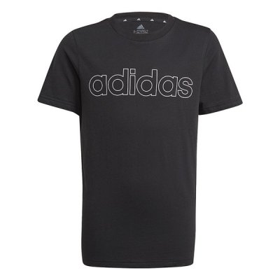 Barn T-shirt med kortärm B LIN T Adidas GN4006 Svart (Storlek: 128)