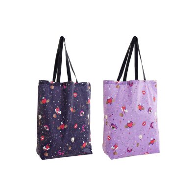 Shoppingväska DKD Home Decor Rosa Lila Polyester Nylon (43 x 15 x 66 cm) (2 pcs)