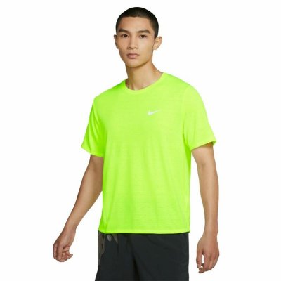 Sporttröja med ärmar Nike Dri-FIT Miler Gul (Storlek: XL)