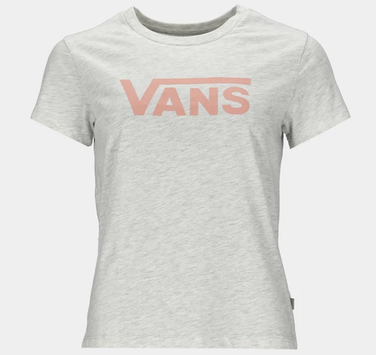 Wm Drop V Ss Crew-B, White Heather, Xs, T-Shirts