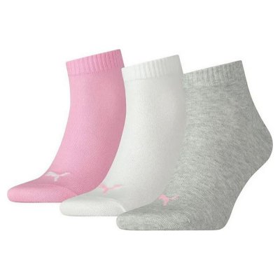 Sportstrumpor Puma Quarter Plain Grå Rosa Vit (3 pcs) (Fotstorlek: 39-42)