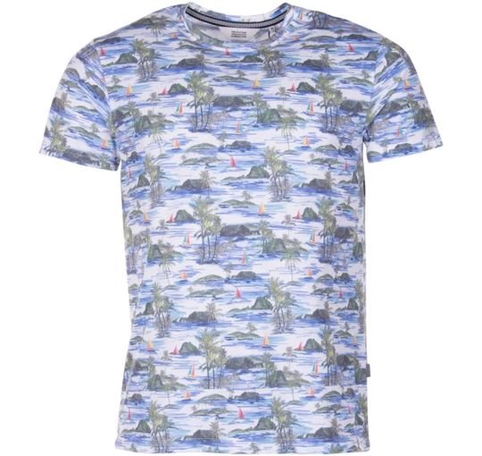 T-Shirt - Kent Aop Flower, Gray Blue, Xl, T-Shirts