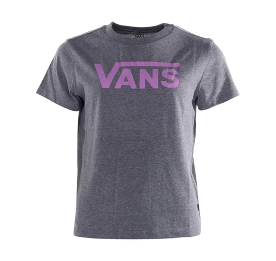Flying V Crew Tee, Cement Heather/Orchid, Xs, T-Shirts