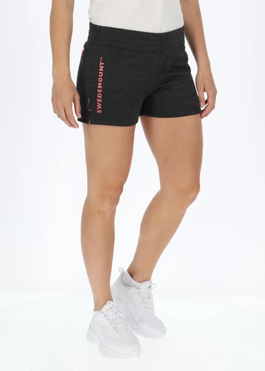 Training Logo Short Shorts W, Charcoal Melange/New Pink, 38, Träningsshorts