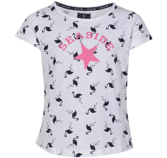 Flamingo Tee Jr, White, 110, T-Shirts