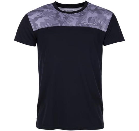 Athletic Tee, Grey Aop/Black, S, Löpar T-Shirts