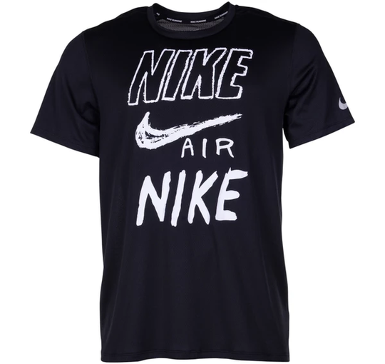 Nike Breathe Dri-Fit Run Men's, Black/White/Reflective Silv, M, Löpar T-Shirts
