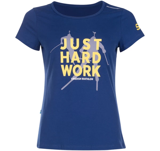 Just Hard Work Tee W, Navy/Yellow, 46, T-Shirts