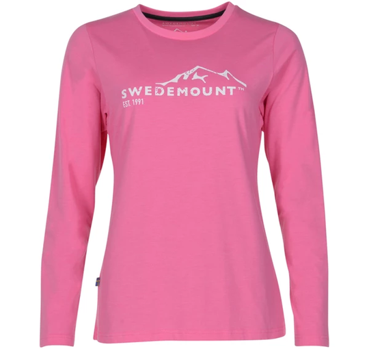 Est 91 Tee Ls W, Pink Melange/White, 36, T-Shirts
