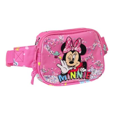 Midjeväska Minnie Mouse Lucky Rosa (14 x 11 x 4 cm)