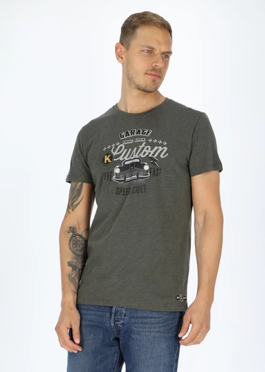 Custom Tee, Olive Melange, 2xl, T-Shirts