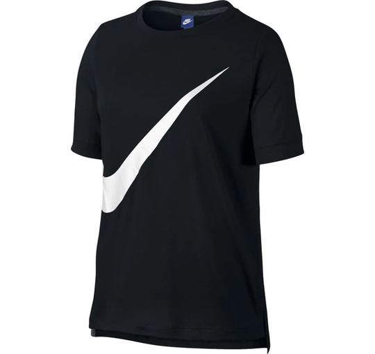 W Nsw Top Ss Prep, Black/White, S, T-Shirts