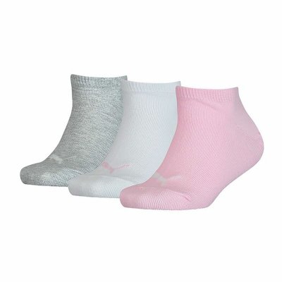 Sportstrumpor Puma Kids Invisible Grå Rosa Vit 3 antal (Fotstorlek: 27-30)