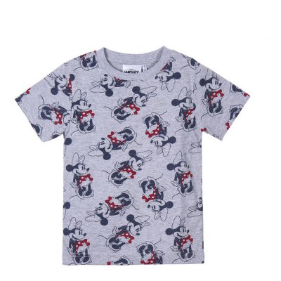 Barn T-shirt med kortärm Minnie Mouse Grå (Storlek: 3 år)