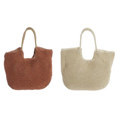 Väska DKD Home Decor Beige Polyester Terrakota n Fibrer (55 x 10 x 58 cm) (2 antal)
