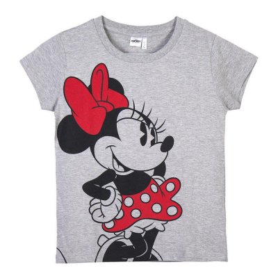 Barn T-shirt med kortärm Minnie Mouse Grå (Storlek: 10 år)