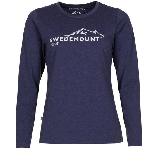 Est 91 Tee Ls W, Dk Navy Melange/White, 46, T-Shirts