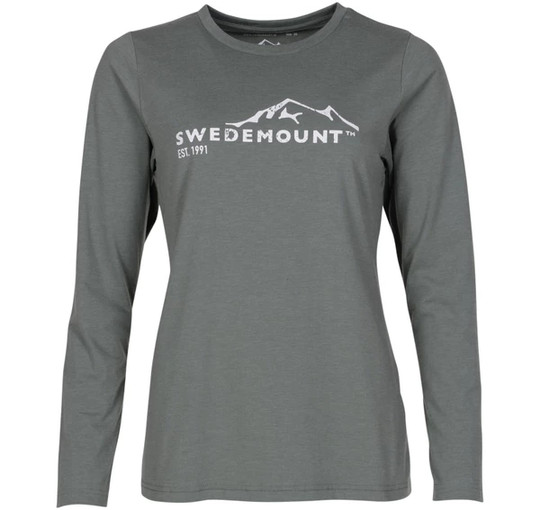 Est 91 Tee Ls W, Olive Melange/White, 46, T-Shirts