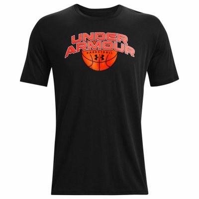 Sporttröja med ärmar Under Armour Basketball Branded Wordmark Svart (Storlek: XXL)