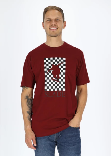 Check Tee, Burgundy, 3xl, T-Shirts